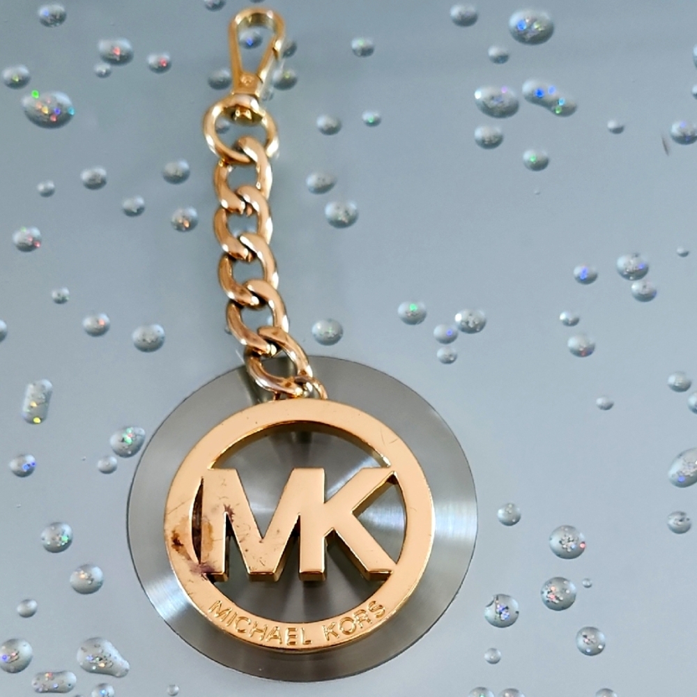 Michael Kors Gold and Silver Logo Keychain